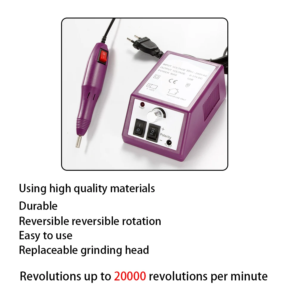 20000 RPM Electric Nail Drill Bits Set Manicure Machine Mill Cutter For Manicure Nail Files Art Tools Gel Polish Grind Pedicure
