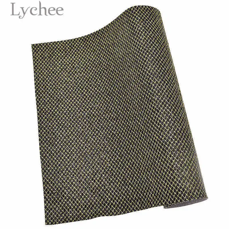 Lychee Life 21x29 см А4 сетка блестящая искусственная кожа ткань Высококачественная Синтетическая Кожа DIY материал для сумок одежды - Цвет: 6