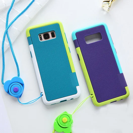 

SAM S10 plus Zenus Walnutt Color Shock Cover For samsung Galaxy S10 S9 S8 plus note8 note 9 Silicone+ PC Shockproof case +strap