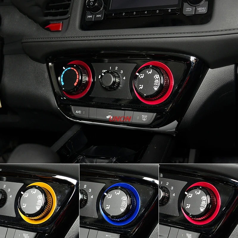 

Navigation Air Conditional Control Switch Knob Ring case base Sequins Auto Accessories For Honda Vezel HRV XRV 2015-2018