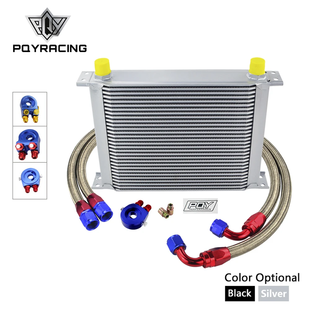 AN10 OIL COOLER KIT 30 ROWS OIL COOLER kit + OIL FILTER ADAPTER + NYLON