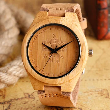 

Cool Steampunk Robot Designer Wood Handmade Bamboo Quartz Watch Natrual Wooden Wrist Watch Men's Sports Women Clock Bracelet