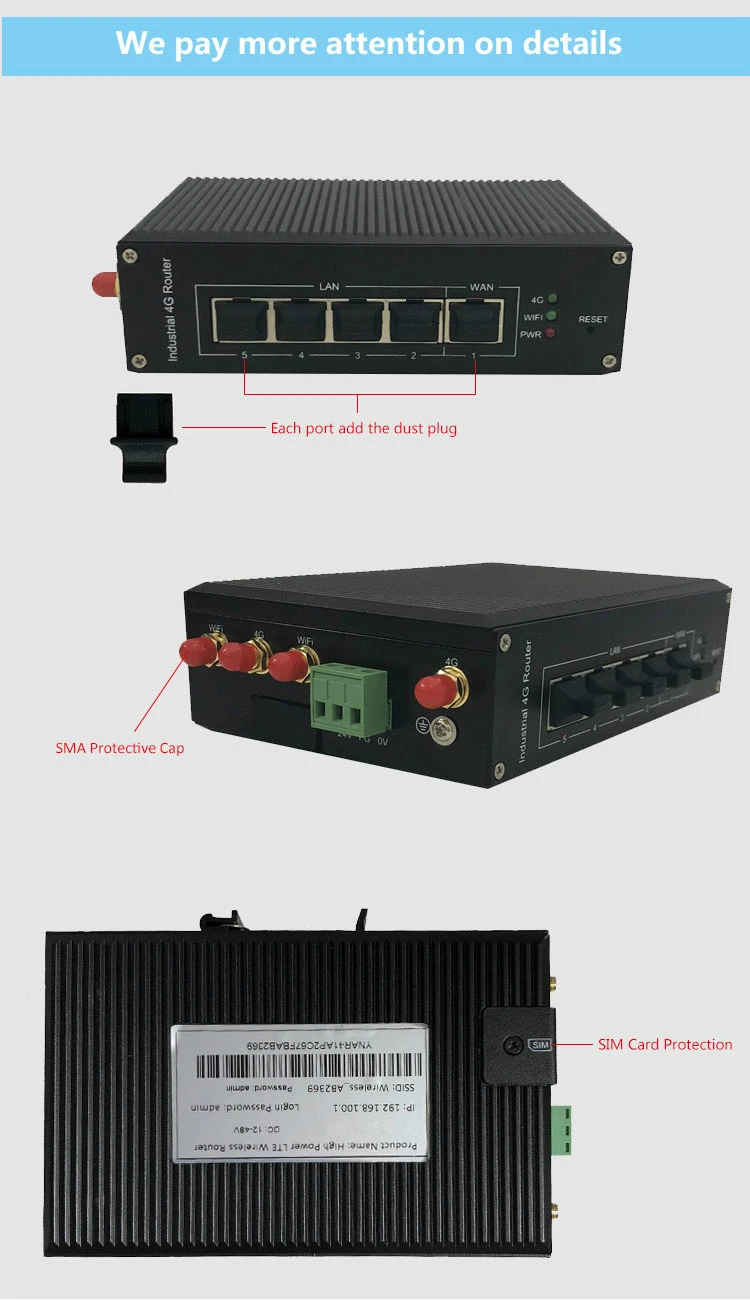 Высокая скорость 27dBm 300 м промышленный din-рейку 4g lteбеспроводной маршрутизатор Поддержка openwrt ODM/OEM серийный RS/485 Промышленный Контроль wifi