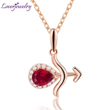 Кулон рубин Стрелец Из Натурального бриллианта, 18 К розовое золото, натуральный драгоценный камень,, подарок для влюбленных WP086L