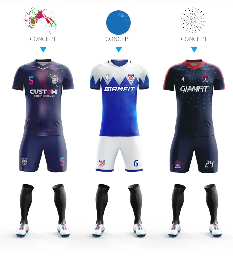 Camiseta de futebol personalizado impressão sublimação completa