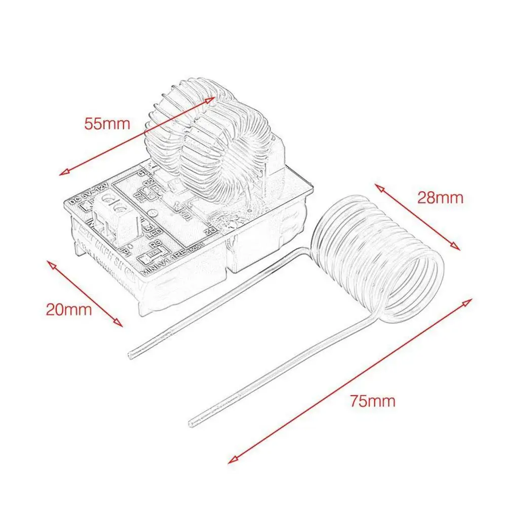 Adoolla мини ZVS индукционный нагревательный модуль питания Jacob's лестница и катушка для дома школьные принадлежности