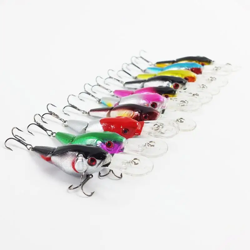 

2016 New Top quality Fishing Tackle 2 Segment saltwater Crankbait Hard Bait 9cm 10.5g Super Shad Rap Fake fishing Lure 10pc