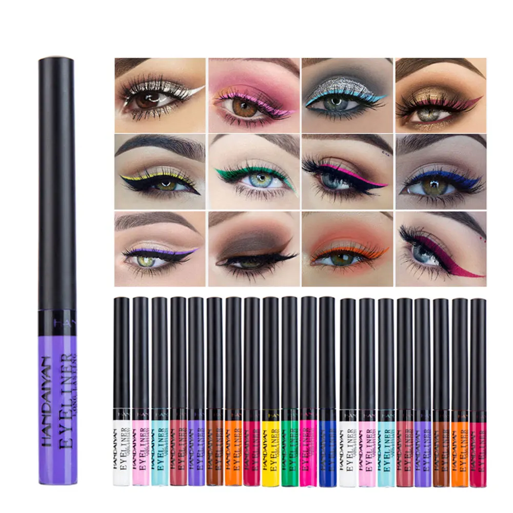 New Arrival 12 Rainbow Colors Liquid Eyeliner Glitter Long Lasting
