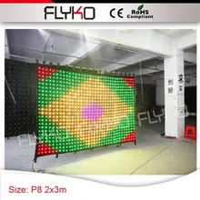 Большие коммерческие фасад рекламы 2x3 м P8 отображения видео под занавес