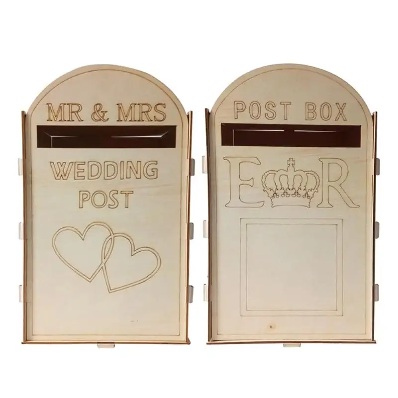 Новая свадебная карта, твердая сосновая Королевская почта, изысканный ретро индивидуальный почтовый ящик, деревянный подарок, именная визитница, свадебная карта