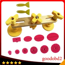 Car PDR Tools Dent Removal Paintless Dent Repair Tools Puller Glue Tabs  Hand Tool Set 10pcs red tab with bridge Rubber hammer