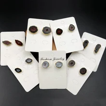 WT-E330,, натуральный жеод, кварцевый камень, серьги, высокое качество, Geode a-ворота, с золотым цветом, для женщин, серьги, ювелирные изделия