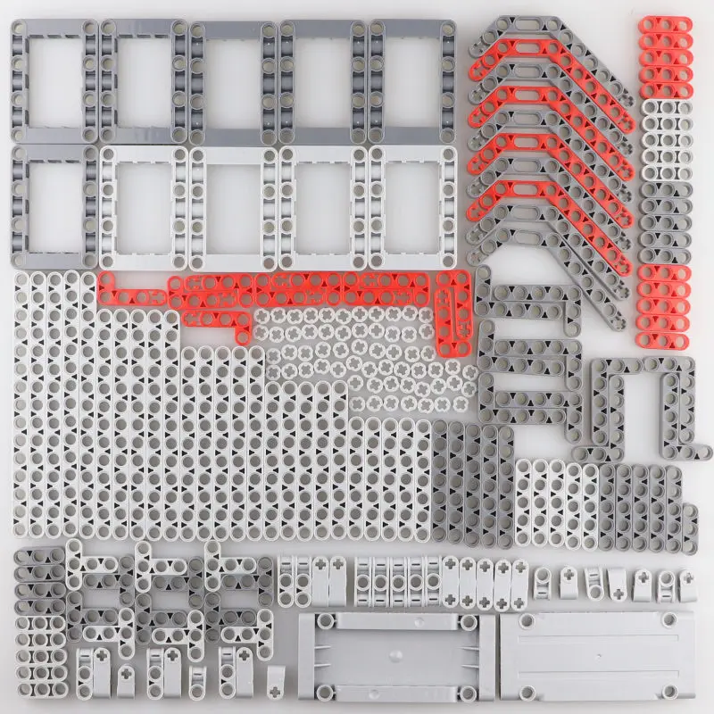 

214pcs Bricks Sets Beam Flat Panel Adapter MOC Tank Truck Car Model Accessory Compatible Technic Parts Bulk Toy Building Blocks