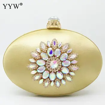 

Lady Blue Diamond Wedding Evening Handbag Women Clutch Round Bag Bolsa Feminina Purses And Handbags Crossbody Party Shoulder Bag