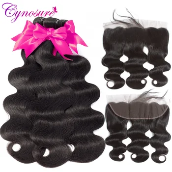

Cynosure Remy Human Hair 3 Bundles Peruvian Body Wave with Frontal Closure 13*4 Ear To Ear Lace Frontal with Bundles