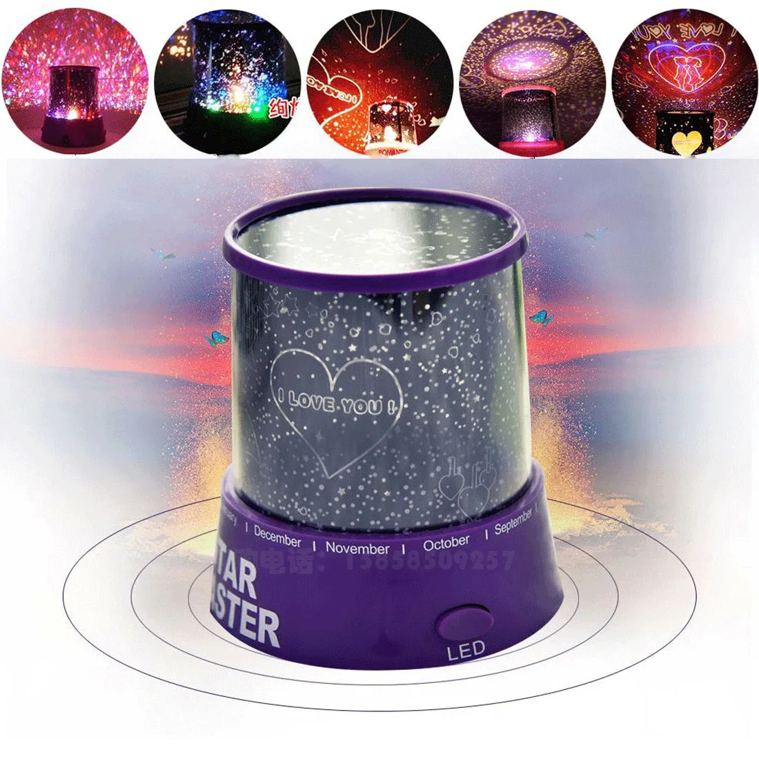

Projector Starry Sky Star Moon Master LED Night Light Children Baby Sleep Romantic Colorful Led USB Projection lamp/Randow