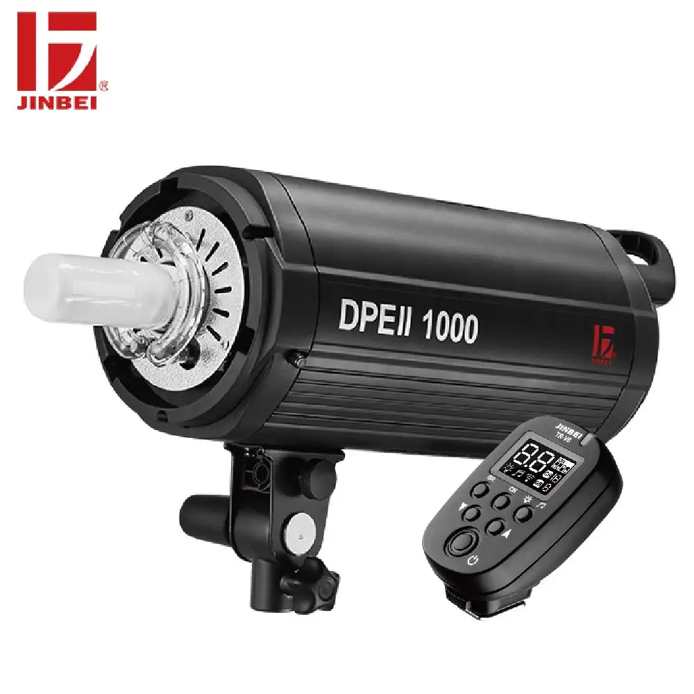 

JINBEI DPE II-1000 1000W Studio Flash Kit with Transmitter Wireless Control GN98 Photo Strobe LCD Display Bowens Light Head