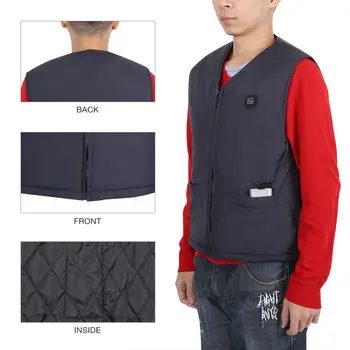 

USB Electric Heating Vest Heated Pads Temperature Adjustment Thermal Corset Winter Warm Up Jacket Vest Warm Coat For Men Women