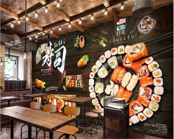 

beibehang Custom fashion wallpaper japanese restaurant sushi restaurant catering tooling background wallpaper for walls 3 d