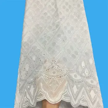 

New design hot sale Nigerian lace fabric,Fashion African white blue green cotton swiss voile lace in switzerland high quality