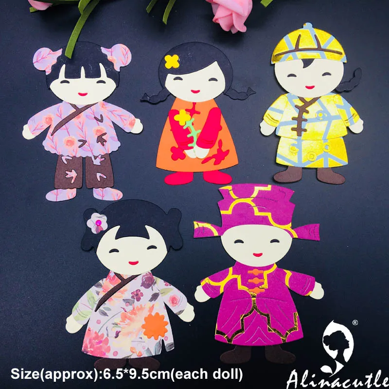 

Die cut metal cutting die punch Chinese doll girl Alinacraft Scrapbook album papercraft handmade card stencil art cutter