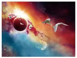 Пользовательские фото обои 3d потолочные фрески обои HD 3D прохладной земле Galaxy с птицами потолочные Зенит фреска обои Гостиная декора