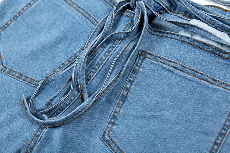 NORMOV Высокая Талия Джинсовые шорты Для женщин летние пикантные талии на шнуровке синий джинсовые шорты Модная уличная Короткие джинсы Feminino