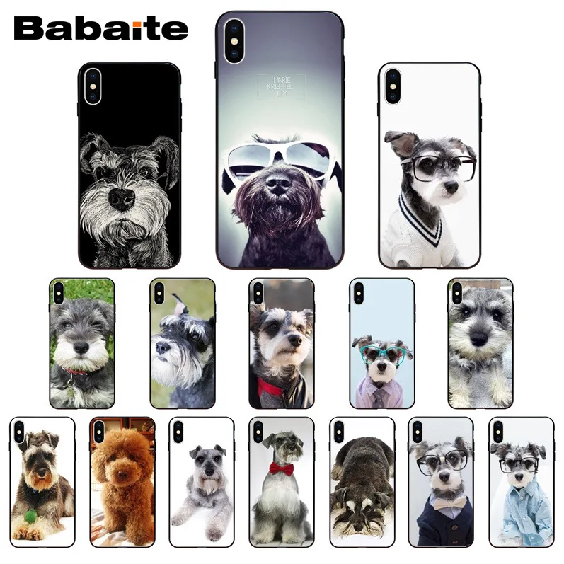 

Miniature schnauzer puppy dog DIY Luxury Protector phone Case for iphone 8 7 6 6S Plus X XS MAX 5 5S SE XR Cover Babaite