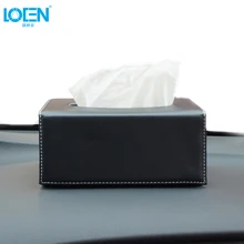 LOEN держатель для салфеток из искусственной кожи для автомобиля, дома, офиса, путешествий, держатель для полотенец, салфеток, бумажный контейнер, Съемный Черный контейнер для автомобилей