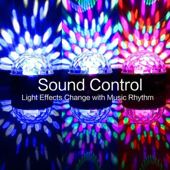 

DSstyles LED Remote Control U Disk Bluetooth Mode Crystal Magic Ball Stage Light Disco DJ KTV RGB 6W Stage Effect Lighting Lamp