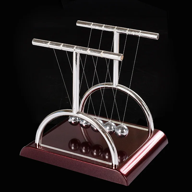 price reduction  New Design T Newtons Cradle Metal Balance Pendulum Ball Physics Science Desk Model Toy Educational 