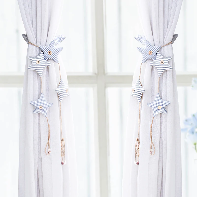 

Cute Five star Curtain Holders Tieback Clips Hanging Buckle Tie Back Straps Accessories Home Decoration