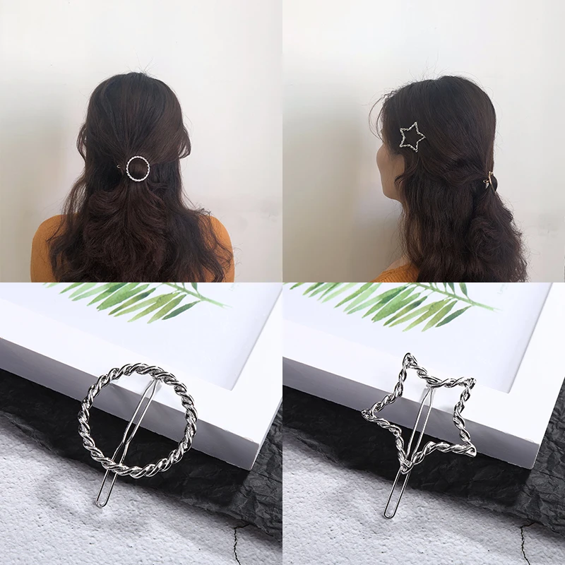 

Fashion Geometry Alloy Hairpins Women Girls Hair Clamp Barrette Hairgrip Hairclip Accessories For Women Girls Headdress Headwear