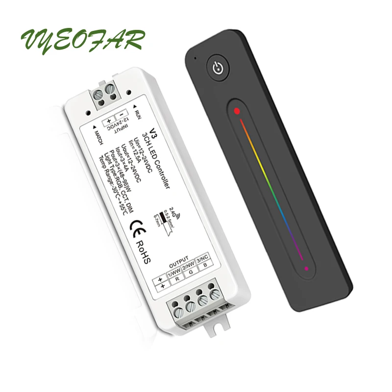 Led RGB контроллер 12V 24V Вход 2 4 GHz RF Беспроводной дистанционного R13 с 3 Каналы приемник