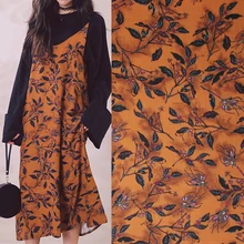 Винтажная печатная ткань метр 150 см неперспективная шифоновая ткань материал мягкий шарф платье ткань ткани детские ткани