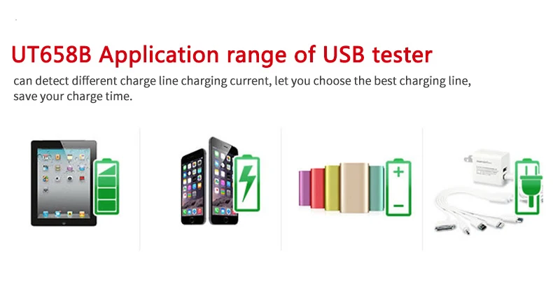 UNI-T USB Tester Voltmeter Ammeter UT658 UT658B Digital LCD Voltage Monitor Current Meter Capacity Tester 9V 3A With Backlight