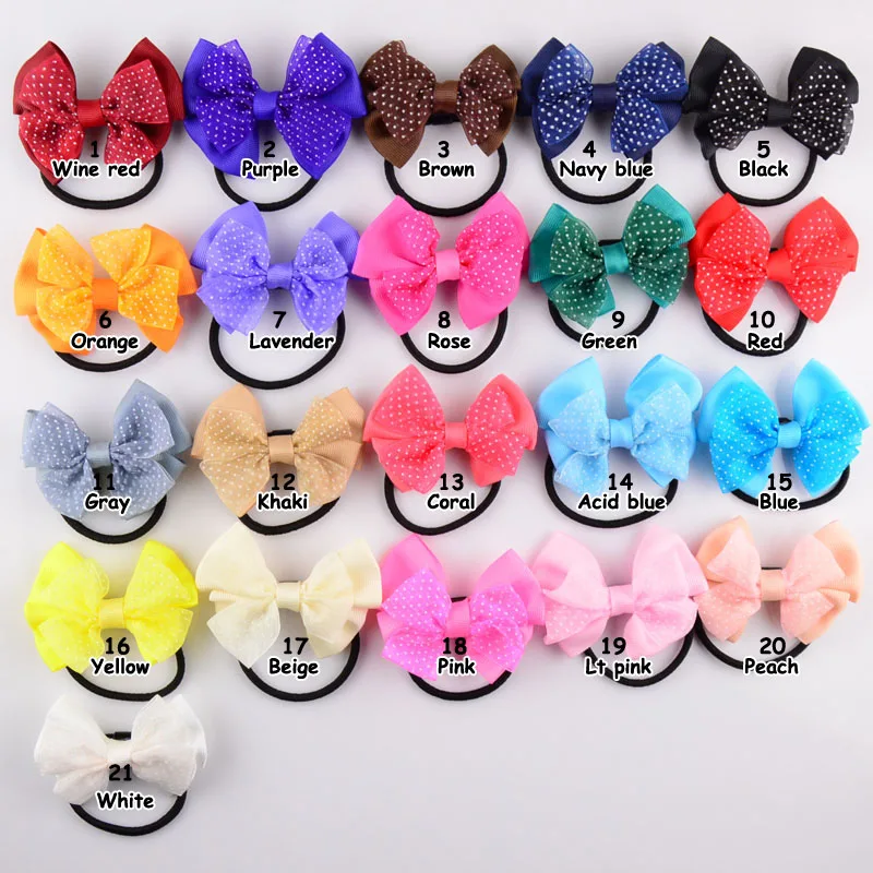 

21pcs/lot Very Beautiful Two Layers Girls Hair Bands With Bowknot 21C Grosgrain Ribbon Bow Hair Band For Kids Tie Up Hair FS06