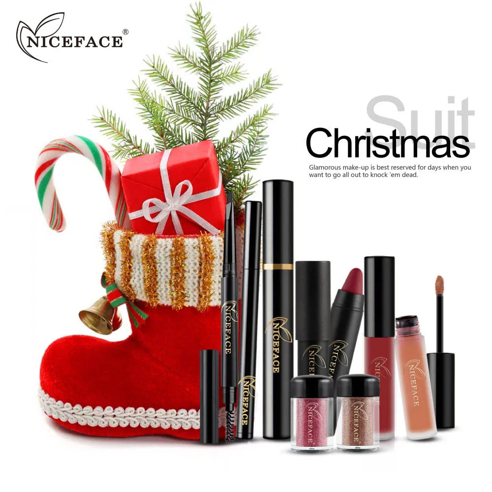 

9Pcs Cosmetics Makeup Set Powder Eye Makeup Eyebrow Pencil Curling Mascara Sexy Matte Lipstick Pen Tool Kit for Daily Use