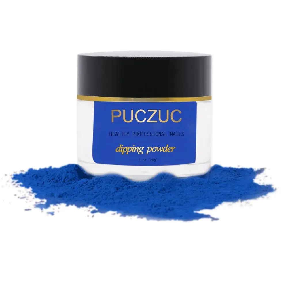 PUCZUC 1 OZ Full Set Dipping Powder Base Top Coat Kits DIY Dip Nail Powder Manicure Set Brush Saver Powder - Цвет: P047-1OZ