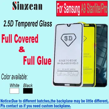 

Sinzean 100pcs 2.5D Full Glue Tempered Glass for Samsung A9 2019 Full Cover 6D Screen Protector For Galaxy A9 Pro/A9 Star lite