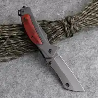Zakmes Tactical Combat Pocket Utility EDC Rescue Messen Jacht Camping Multi Gereedschap Aluminium + Houten Handvat 440C Blade