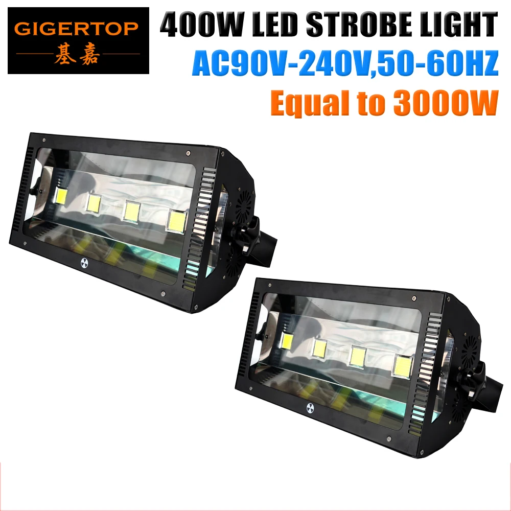 

Fedex Freeshipping 2XLOT 400W Led Strobe Light Streamlined Shape 4*100W White Led Die-cast Aluminum Overheat Protection 90V-240V