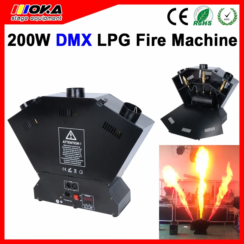 Stage fire machine 3 heads lpg Flame machine 200W Spray Fire Machine