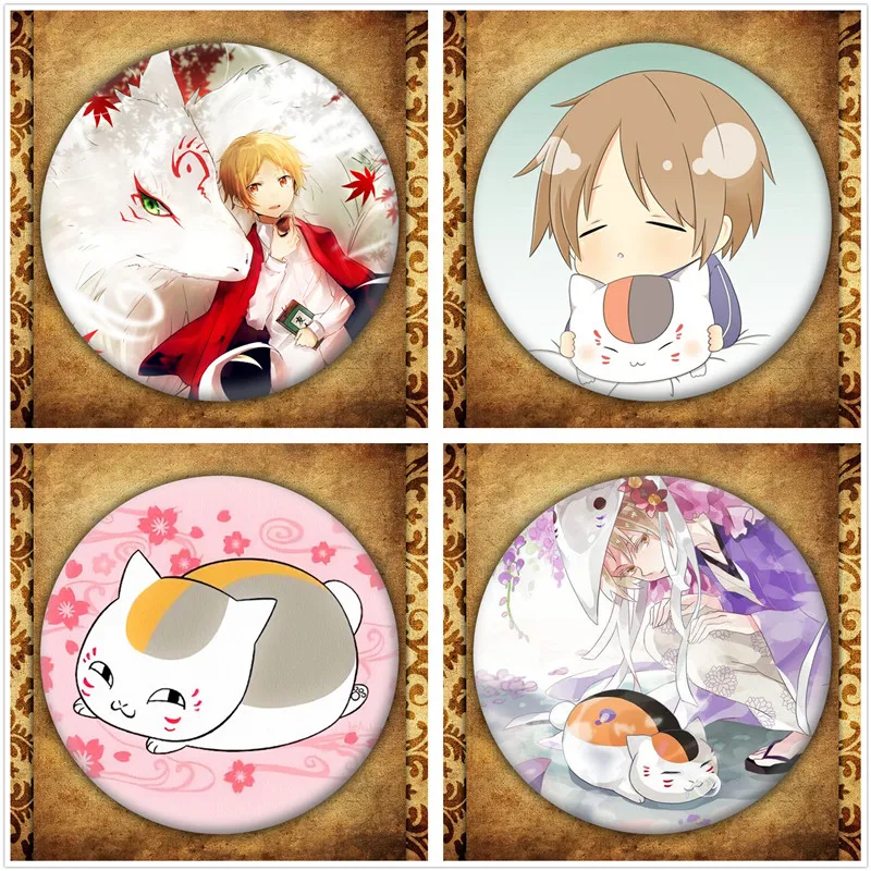 

Japanese Anime Natsume's Book of Friends Display Badge Fashion Cartoon Figure Monster Cat Natsume Takashi Brooch Pin Accessories