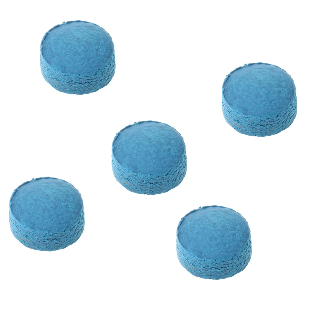 5 Pieces 10mm/0.39inch Blue Diamond Leather Glue-on Snooker Pool Billiard Cue Tips for Indoor Games Snooker Billiard Accessories