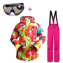 Новые профессиональные мужские и женские лыжные костюмы, куртки+ штаны, теплые зимние водонепроницаемые лыжные костюмы для сноубординга, комплект одежды, брендовый свободный стеклянный