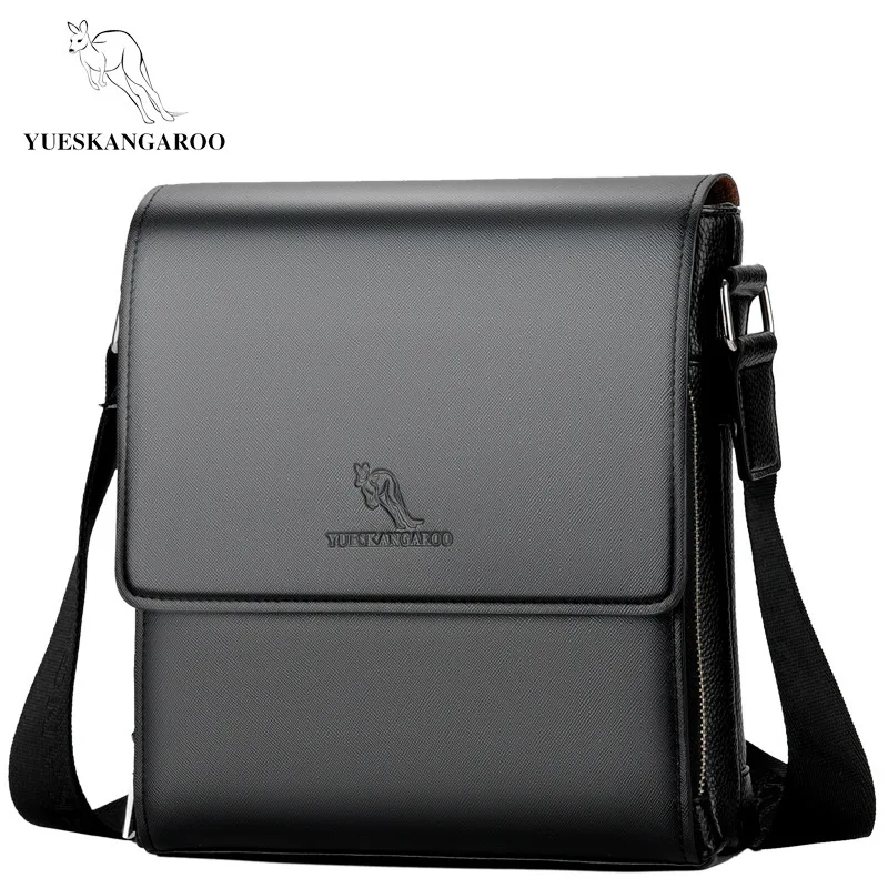 

YUESKANGAROO Mens Shoulder Bags For Business Handbag Messenger Crossbody Hand Bag Man 2018 Leather Sacoche Homme Luxury Brand