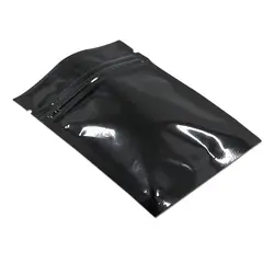 100 шт. черный Алюминий Фольга молнии посылка мешок термосварочные вечерние конфеты снэк-ziplock упаковка мешок Mylar Zip-Lock упаковка сумка