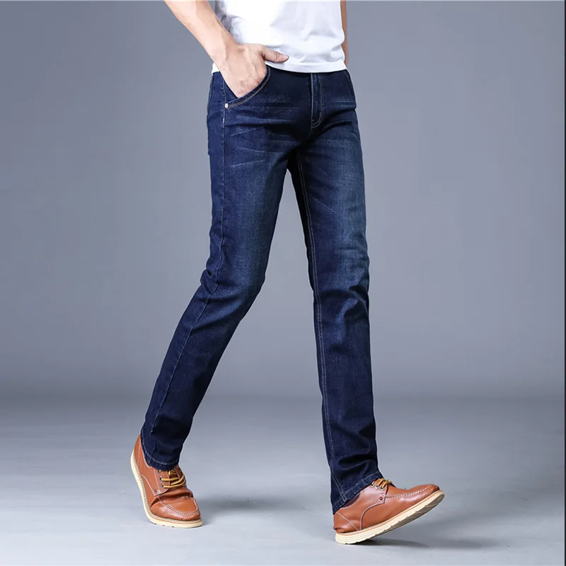 Cena Nowa jesienna męska na co dzień bawełna biznesowy do jeansów klasyczne rozciągliwe dopasowanie Skinny spodnie dżinsowe dla człowieka moda Streetwear spodnie 2XMR28