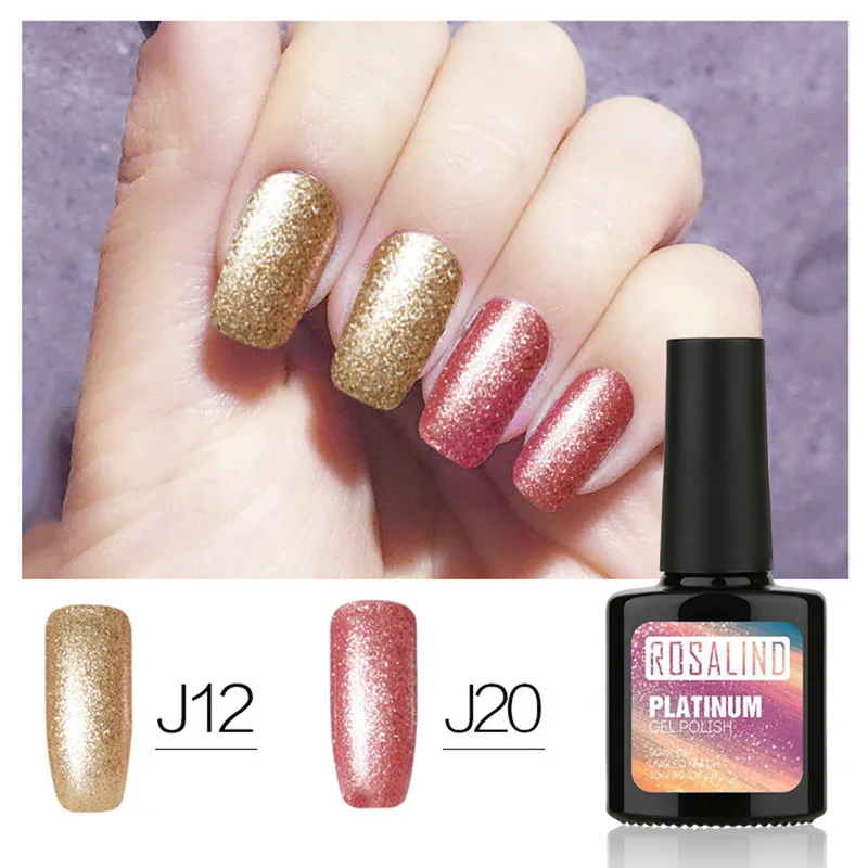 ROSALIND Semi Permanent Gel Polish Glitter Gel Nail Polish Long lasting